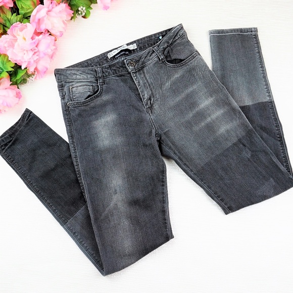 Zara Denim - ZARA TRAFALUC | Grey Color Block Denim Jeans